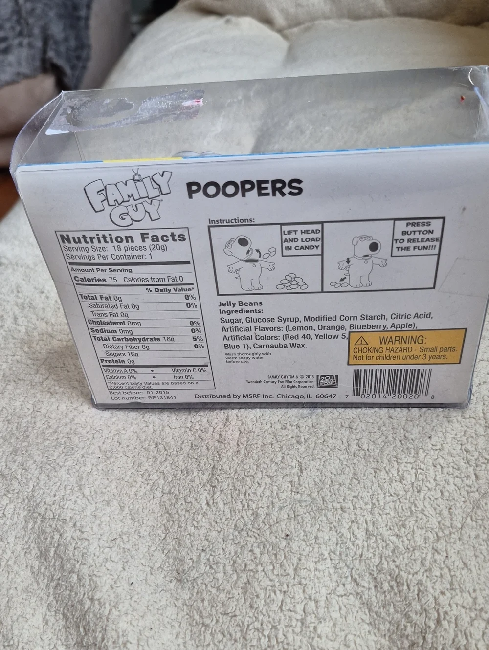 New White Brian Griffin Figure with Red Collar and Colorful Accessories
